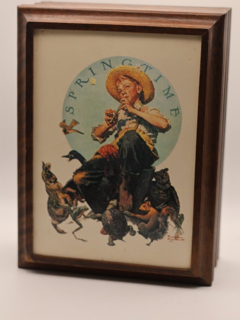 Vintage Norman Rockwell Springtime Musical Jewelry Box (WORKS!)